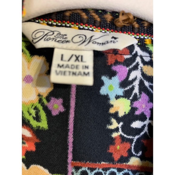 The Pioneer Woman Bohemian‎ Art to Wear Black Velvet Floral Kimono. Size L/XL - Picture 3 of 11